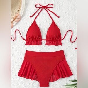 Red Women's Swimwear Set